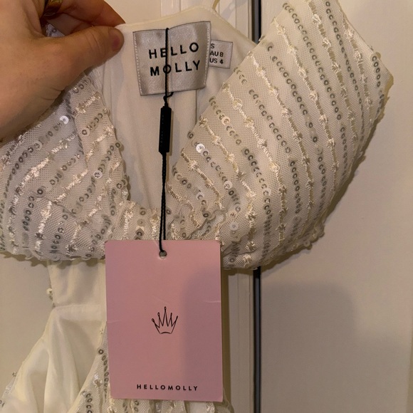 White sequin cut out midi dress - Picture 5 of 5